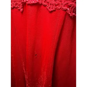 Vintage Molly Malloy Evening Red Glitter Lace Empire Waist Cocktail Dress Womens thumbnail 3