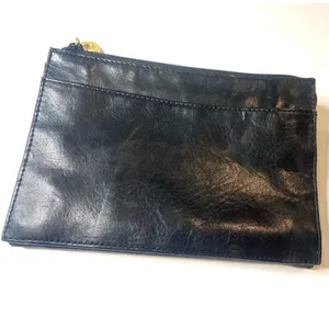 Perlina Black leather fold over clutch Wallet Bag Carry all in one vintage 90's thumbnail 4