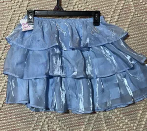 Blue Shimmer Ruffle Skirt Size M thumbnail 1