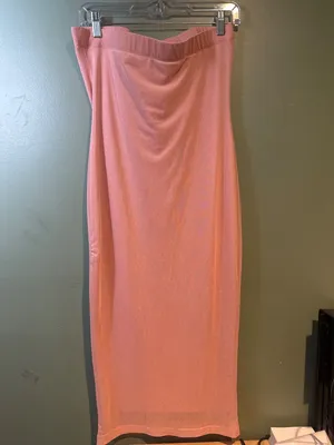 Revamped Strapless Tube Dress Size S Pink Ribbed Bodycon Y2K 2000s Coquette thumbnail 5