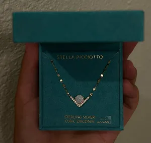 Stella Picciotto Sterling Silver & Cubic Zirconia Gold Plated Necklace thumbnail 1