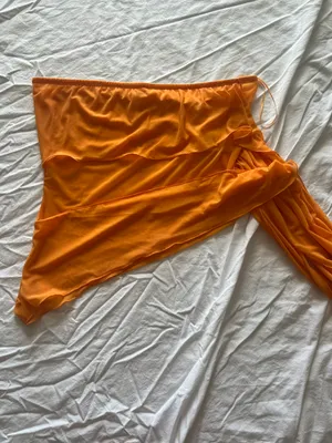 Free People Orange Strapless Top thumbnail 3
