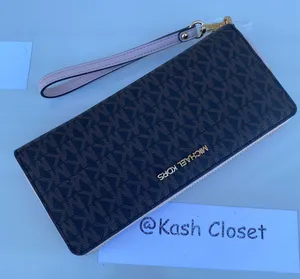 Michael Kors Large Logo Travel Continental Wallet - Powder blush/Brown thumbnail 3