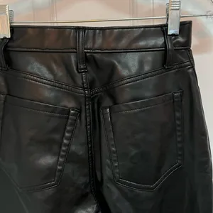 Abercrombie & Fitch‎ Ankle Straight Ultra High Rise Faux Leather Pants Sz 25 / 0 thumbnail 8