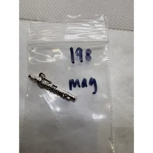 Vintage Silver Tone Flute Musical Instrument Charm‎ Magnetic Pendant 1 Inch thumbnail 5