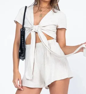 Princess Polly Ragnar Tie Front Romper thumbnail 3