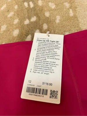 Lululemon Glow Up High Rise Tight 28” Leggings Passionate Pink Size 12 NWT thumbnail 6