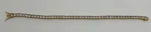Kay Jewelers Moissanite Tennis Bracelet 4mm Round Cut VVS Gold 8 Inch New No Pass thumbnail 1