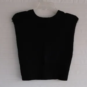 Free People Black Vest Fuzzy Crop Top thumbnail 3