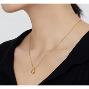 Teardrop Pendant Necklace,‎ Gold Plated Sterling Silver Jewelry, 16-18” thumbnail 5