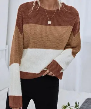 SheIn Color Block Drop Shoulder Sweater thumbnail 1