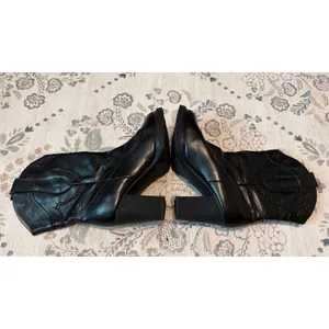 Roper Black Faux Leather Western Heeled Platform Boots Mid-Calf Size US 9 thumbnail 7