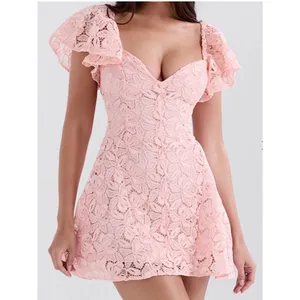 House of CB Verity Impatiens Pink Lace Mini Dress Women’s Size Large TALL thumbnail 2