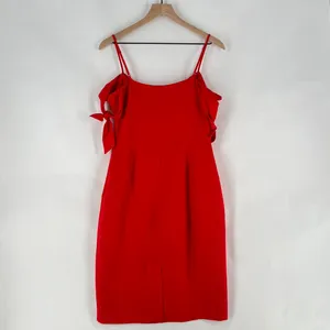 Abercrombie & Fitch Red‎ Linen Blend Off The Shoulder Sweetheart Midi Dress 6 thumbnail 10