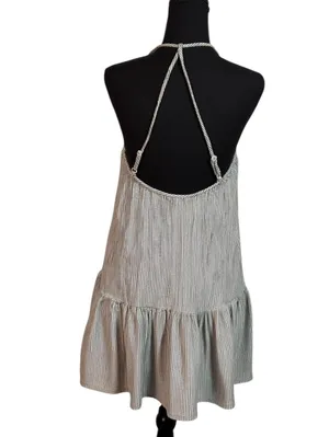 AERIE Lightweight Stripe Summer Dress with Ruffle Hem thumbnail 3
