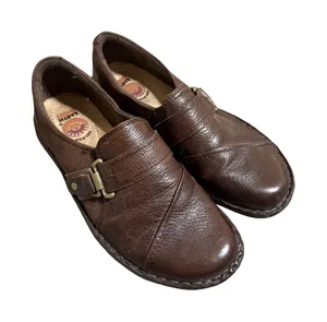 Earth‎ Spirit Gelron Brown Leather Slip On Women's Shoes Accent Buckle Size 6 thumbnail 1