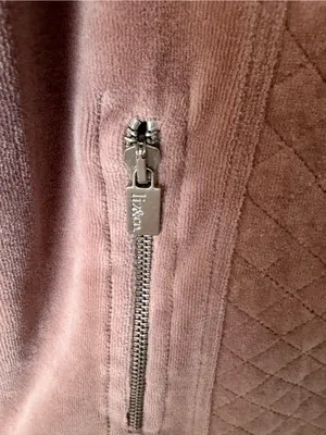 Liz & Co. Women’s Large Mauve Quilted Velour Zip Vest Full Zip Pockets thumbnail 7