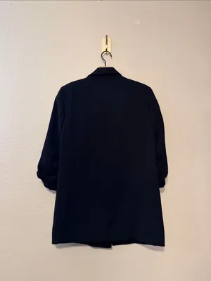 Zara Longline Blazer with Shoulder Pads Black Size Small thumbnail 7