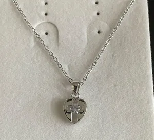 Silver heart and cross necklace thumbnail 5