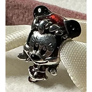 Pandora Disney Minnie Mouse Santa Hat Red Enamel Charm ALE S925 thumbnail 3