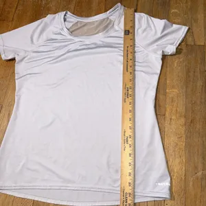 Soybu Womens Light Gray Short Sleeve Mesh Back Athletic Workout‎ T-Shirt Size L thumbnail 4