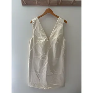 Abercrombie & Fitch Shift Bow-Back Mini Dress Ivory Size Large Tall Sleeveless thumbnail 5