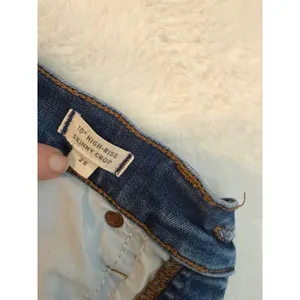 Madewell 10‎ High-Rise Skinny Crop Jeans Womens 26 Button Fly Raw Hem Blue Denim thumbnail 3