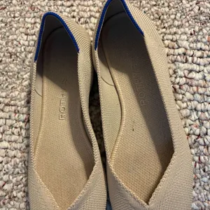 Rothys The Point Ecru Sand Beige Pointed Toe Knit Flats Women 7.5 Tortoise Sole‎ thumbnail 4