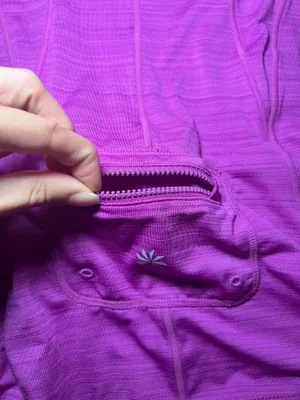 Athleta Purple Zip Up Running Shirt Short Sleeve Size M thumbnail 9