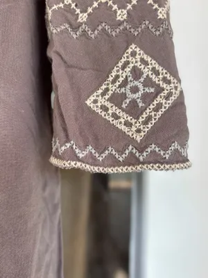 Monoreno Women's Large Brown Southwestern Embroidered Peasant Boho Tunic Top thumbnail 10