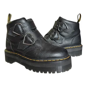 Dr. Martens Denon Flower Buckle Platform Boots Black Size 8 thumbnail 2