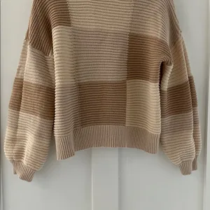 PEPPERMAYO Tulum Nights Neutral Patchwork Knit Checkered Jumper Sweater Size S thumbnail 6