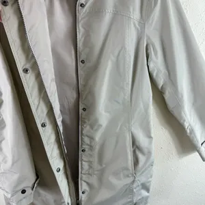 Eddie Bauer Tan Mid-Length High Neck Double Zipper Travex Nylon Jacket Size‎ S thumbnail 7