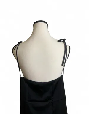 Miss to Mrs Dress Sz 3XL Black Slip Midi Dress with Spaghetti Straps Satin Feel thumbnail 4