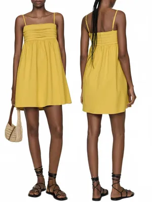 Mango Draped Neckline Dress NWT Yellow Size 2 / XS thumbnail 2