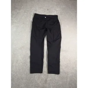 lululemon cropped black leggings size 12 no front seam thumbnail 3