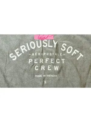 Aeropostale Long Sleeve Seriously Soft Crew Tee Sage Light Olive Army Green Top thumbnail 6