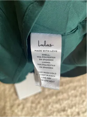 Lulus Emerald Satin Mini Dress Slip Ruffle Hem Elegant Wedding Guest Quiet Luxe‎ thumbnail 6