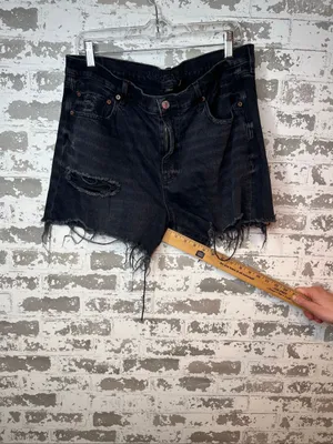 American Eagle | women black distressed relaxed short thumbnail 6