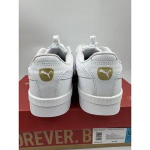 PUMA Court Sneaker, White, Women's Casual Low Top Leather Shoes Size 10 thumbnail 5