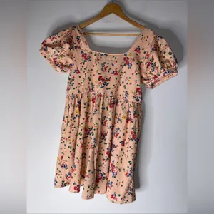 Love Shack Fancy Floral Cotton Corduroy‎ Peachy Mini Dress Size 10 thumbnail 2