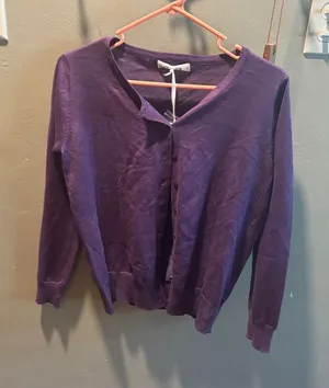 Grace Karin Purple V-Neck Button Cardigan thumbnail 1