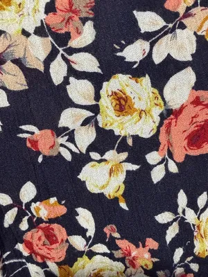 Lulus Navy Maxi Dress with‎ Coral & Cream Floral Print Woman’s Size Medium thumbnail 4