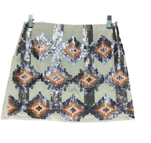 Love Marks Ivory Sequined Mini Skirt thumbnail 1