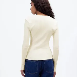 NWT Madewell Vintage Ivory Garment-Dyed Ribbed Cardigan Tee - Size: Extra Small thumbnail 9