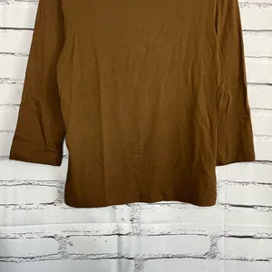 Vintage Lauren Ralph Lauren Brown Longsleeve Top Women’s M Preppy Minimalist Y2K thumbnail 4