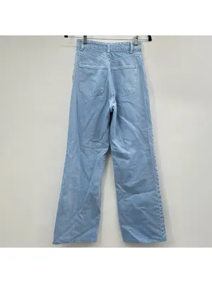 Zara Light Blue Ultra High Rise Wide-Leg Denim Jeans Size 24 thumbnail 3