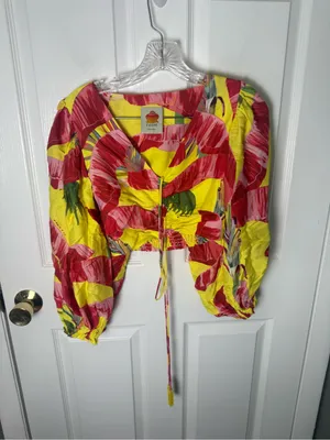 FARM Rio Lime Sweet Jungle Lenzing Viscose Crop Top XS thumbnail 2