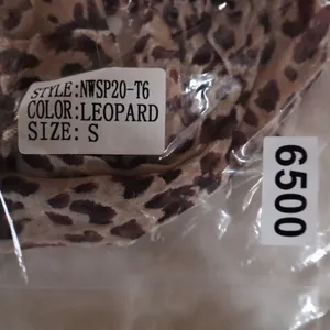 Naked Wardrobe Leopard Print Long Sleeve Crop Top Small Sweetheart Knot thumbnail 6