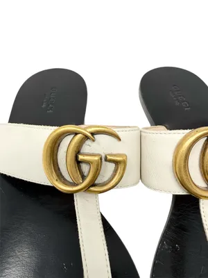 Gucci Marmont GG Thong Sandals Mystic White Flat Slide Flip Flops EU Size 39.5 thumbnail 6